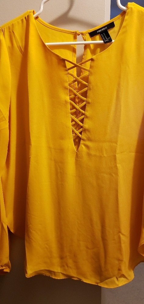 Yellow flowy shirt